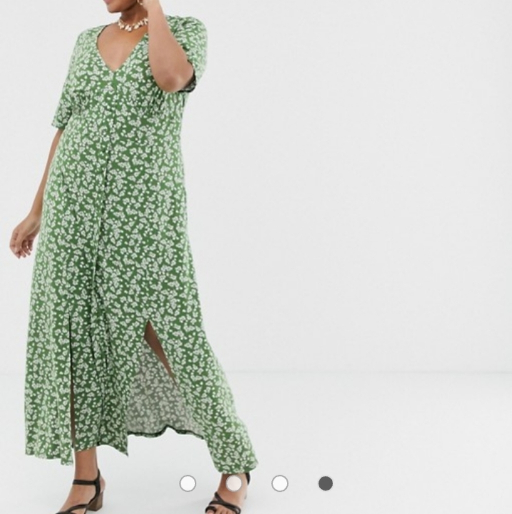 ASOS DESIGN Curve button through maxi dress